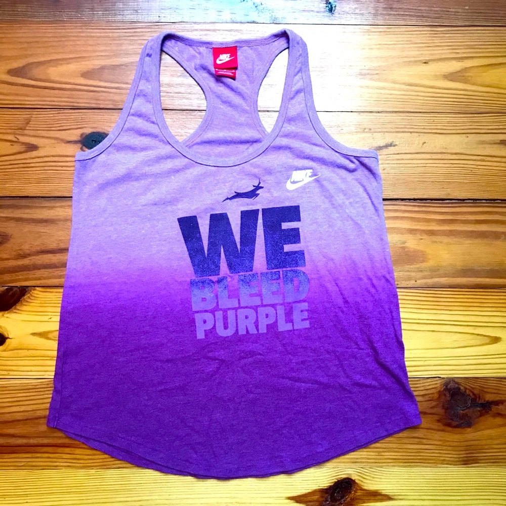 Nike We Bleed Purple Organic Cotton Top, EUC, M
